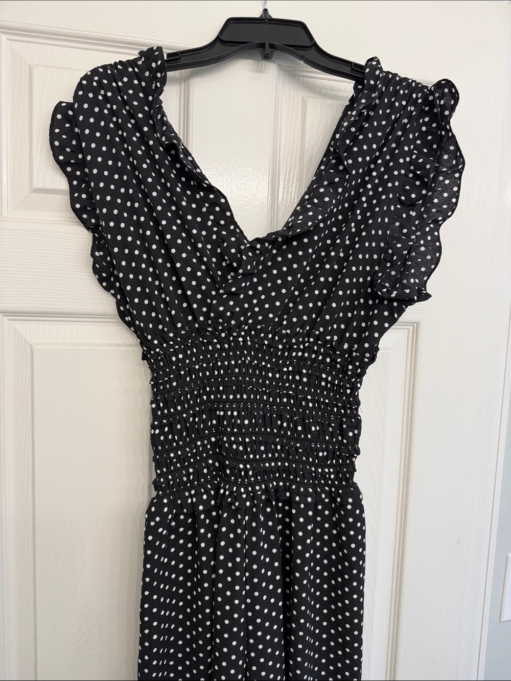 Max Studio Black and White Polka Dot Jumpsuit